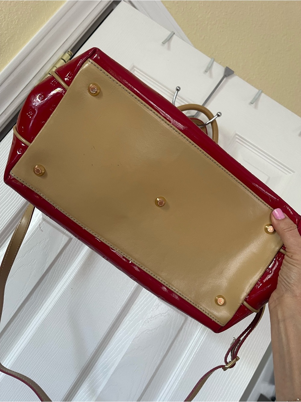 🤩ARCADIA ITALIAN PATENT RED SATCHEL BAG - Picture 5 of 12